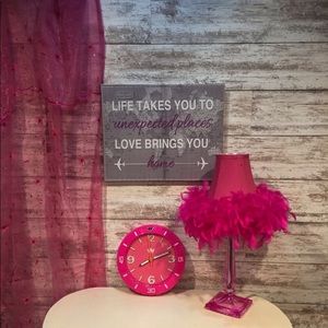 Lamp and Curtains ( Pink Bedroom Set )